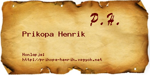 Prikopa Henrik névjegykártya
